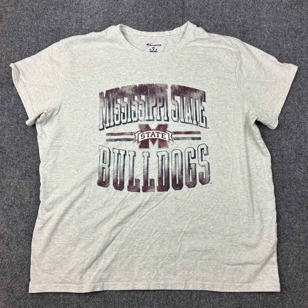 VTG Champion Mississippi State Bulldogs T-Shirt Mens 2XL Graphic Tee MSU NCAA